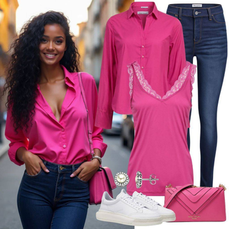Outfit met wit/Crème/Donkergroen Sneaker met gaatjesmotief/Zomer sneaker/Skateschoen/Smalle sneaker/Lage Sneaker/Vintage Sneaker Lacoste "Mooie Lente Outfit"