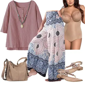 Romantisch Outfit mit Beige Körper Transparenter Body/BH Slip Set/Body ohne Bügel/Body mit Bügel/Shaping Slip Gorsenia "Stylische Sommerlaune"Look: Emo, Overdressed, Babydoll, Nahtlos, Sexy, Burlesque, Romantisch, Old Money, Elegant
