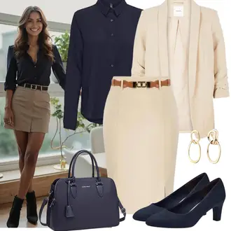 Business Outfits Sportlich mit Dunkelblau/Blau Laptoptasche/Tragetasche/Schulranzen/Businesstasche/Tasche Büro david jones "Eleganter Look"Look: Indoor, Elegant, Smart Casual, Edel, Sportlich, Softgirl, Vintage, Premium, Glamourös, Waage