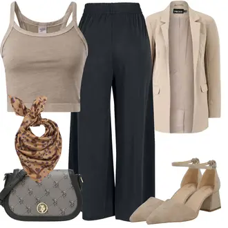 Outfit mit Braun Hut Bandana/Kopftuch/Schal Pull&Bear "Büro Outfit"