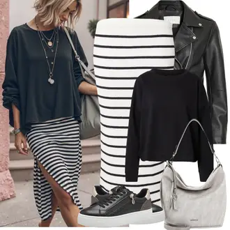 Elegantan, Sportski Ljeto Outfit sa Bež/Crna Tenisica za tenis/pristup cipela/cam cipela Tamaris "Proljetni Outfit"Look: Punk, Sportski, Skater, Bad Taste
