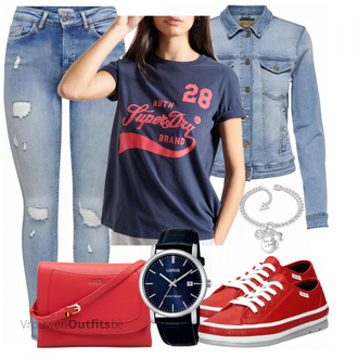 Outfit met rood Sneaker wolky "Outfit voor de Zomer"