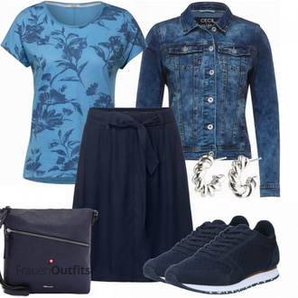Outfit mit Schwarz Schuh Sneaker WODEN "Cooler Look für den Frühling"