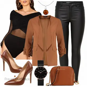 Party Outfits mit Schwarz/Dunkelrot/Gold/Rosa Uhren Geschenkset/Kettenuhr Cluse "Unvergesslicher Abend Look"