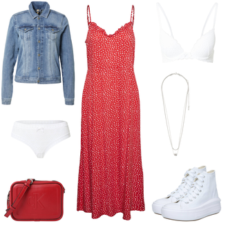 Hochzeit Outfit mit Weiß/Creme Plateau-Sneaker/Canvas-Sneaker/Sneaker Mit Seitlichem Reißverschluss Converse "Feminin sportlicher Alltagslook"Look: Konzert, Schule, Hochzeit