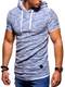 Ombre-Eight Herren Oversize T-Shirt Rundhals Crew Hoodie O-219 [Blau, M]