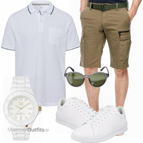 Weiß/Grau Poloshirt Brax kombinieren