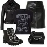 Schwarze Freaky Nation Lederjacken Outfits image