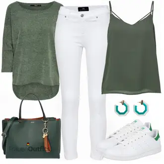 Outfit mit Türkis/Grün/Hellblau 3/4 Bluse/Klassische Tunika/Elegante Tunika/ausgefallene tunika/Festliche Tunika/Lederjacke/Tuniken-Shirt/Shirt & Top Große Größe/Tunika Only "Outfit für den Frühling"