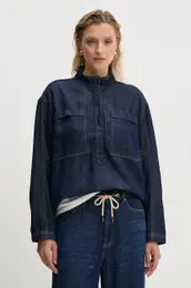 Bluza iz jeansa TUXA enska, mornarsko modra barva, 243100024314