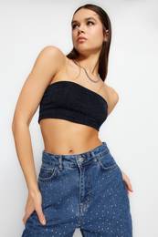 nmonick modr pleten leskl crop top bustier