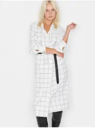 White women's checkered midi dress - Women's