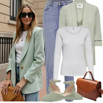 Kombinacije s boyfriend trapericama Stil Ljeto sa Svjetloplava Mom Jean/Vintage traperice/Sužene Traperice/Dad Traperice/Muška Kožna Jakna/Boyfriend Jeans/Skraćene Traperice/High Waist Traperice/Girlfriend Traperice/Slip-on Traperice Pieces "Proljetni Outfit"Look: Stil, Rap, cool, 90-ich, Old Money, Ležerno, Prekrasan