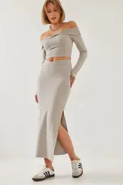 Women's Madonna Collar Bottom Top Set