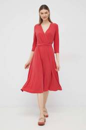 Obleka Lauren Ralph Lauren rdea barva
