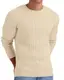 Sailwind Herren Strickpullover Mit Rundhalsausschnitt Pullover Herren Zopfstrick Langarm Winterpullover Pulli Sweater Männer (Beige, M)