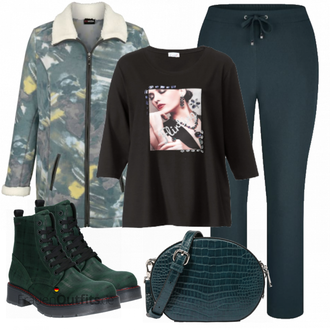 Outfit mit Blau Stiefel Tom Tailor "Herbstlicher Look"
