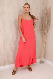 Women's dress with straps - neon pink