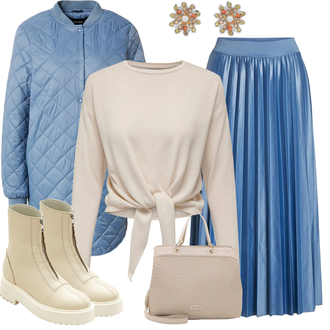 Turistika Outfit s Béžová/Khaki Teniska Tenisky s Bočním Zipem/Kožená bunda/Kozačka se zipem/Plochá Kotníková Bota Edited "Perfektní na zimu"Look: Turistika, Jízda na koni, Na Procházku, Bruslení