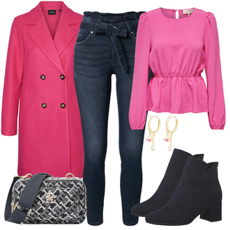 Outfit mit Dunkelblau/Blau Flache Stiefelette/SommerStiefelette/Klassische Stiefelette/Leder Stiefelette/Winter Stiefelette/Gefütterte Stiefelette Tamaris "Farbliches Frühlings Outfit"