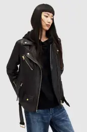 Usnjena biker jakna enska, rna barva
