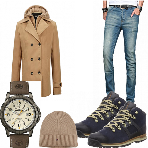 Braun WinterMantel/Winter Parka Allthemen kombinieren