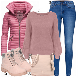 Outfit sa Pink/Bež/Plava Čizmica Dockers by Gerli "Tvoj otmjeni outfit"