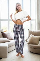 80156 Women Pyjama Bottom-BROWN