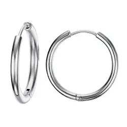 UM Schmuck Hip Hop Edelstahl Herren Damen Endlos Band Ohrringe für Knorpel 20mm
