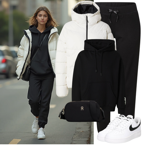 Comment poter Blanc/Crème/Rose Veste Doudoune/Veste à Capuche/Veste en Duvet/Veste de Ski/Veste de Neige/Doudoune D'été/Veste Durable/Veste d'Hiver/Veste de sport/Veste Outdoor/Veste 3 en 1 4F avec Noir Pantalon d'entraînement/Pantalon de Sport/Pantalon de Relaxation/Pantalon d'Entraînement/Pantalon Polaire/Pantalon de Jogging/Pantalon en Jersey/Pantalon Jogger Only Play