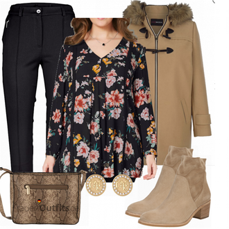 Outfit mit Braun Leder Stiefelette/Klassische Stiefelette Paul Green "Winterliche Mode für Mollige"
