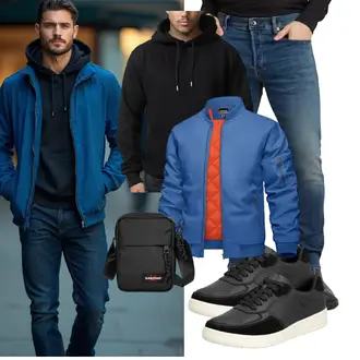 Mit Puff­ärmeln Outfit mit Blau/Hellblau/Pastell Jacke mit Seitlichem Reißverschluss/Trachtenstrickjacke/Wendejacke/Collegejacke/Fliegerjacke/Bomberjacke KEFITEVD "Freizeit Outfit"