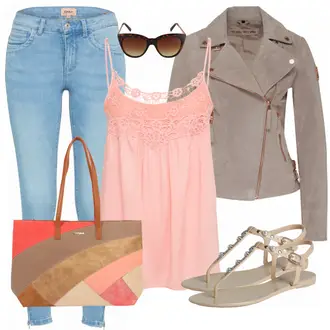 Gefütterte Outfit mit Grau/Beige/Lila/Braun Mantel/Herbstjacke/Bikerjacke/Cordjacke/Außergewöhnliche Jacke/Jacke mit Seitlichem Reißverschluss/Lederjacke/Motorradjacke/Frühlingsjacke/Sommerjacke/Wolljacke Freaky Nation "PerfectMatch"