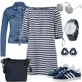 Gazelle Outfit mit Grau Sneaker Adidas Originals "AufStreife"