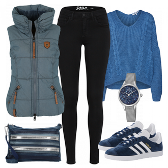 Gazelle Outfit mit Grau Sneaker Adidas Originals "Klara"
