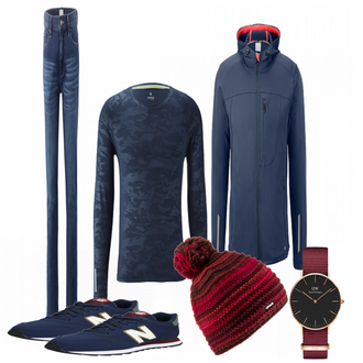 Outfit mit Blau Sneaker New Balance "New Balance"