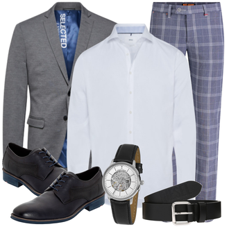 Business Outfits mit Grau Anzug Selected "Buro Outfit"
