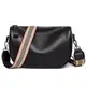 YUHONLNOR Crossbody Bag Damen Leder Breiter Gurt Umhängetasche Bauchtasche Damen Leder Stylish,Schwarz.
