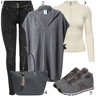 apranga su Balta/Bežas/Haki/Ruda Marškinėlis Ir Palaidinė/Megztinis su užtrauktuku/Termo Megztinys/Megztinis Su Kaklu/Women's Pullovers with Stand-up Collar JdY "Podzimné Outfits"