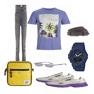 Outfit mit Grau Sneaker Adidas "Accessoires fuer Herren"