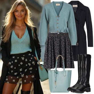 Long tenues avec Noir 70s MiniJupe/Jupe de Tennis/Jupe Unisexe/Jupe Moderne/90s Jupe/Jupe Mini Pull&Bear "Winterlicher Look"