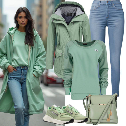 Grün/Dunkelgrün/Khaki Cargojacke/Funktionsjacke/Herbstjacke/Kapuzenjacke/Trekkingjacke/Bundeswehr Parka/Wanderjacke/Outdoorjacke/Sommerjacke/Frühlingsjacke Ragwear kombinieren