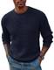 PJ PAUL JONES Strickpullover Herren Winterpullover Langarm Sweater Grobstrick Pullover mit Rundhalsausschnitt Dunkelblau M