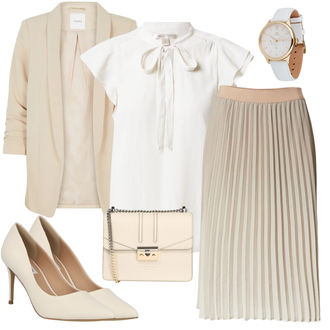 Outfit mit Rosa/Beige/Blau High Heel/High Heels Stiefelette Steve Madden "Perfektes Büro Outfit"