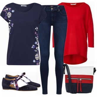 Outfit mit Blau T Shirt EDC by Esprit "Street Style Outfit"