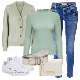 Outfit met blauw Gang "Geweldige Look voor de Lente"