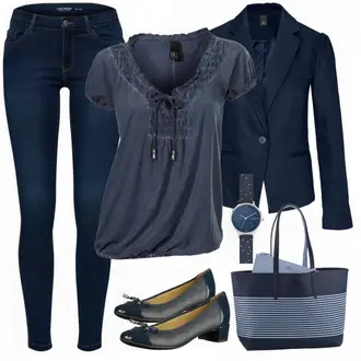 Outfit mit Grau High Heel Geox "Blue Overload"