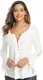 Damen Oberteile 3/4 Ärmel Horn Hülse Sexy Bluse T-Shirt Knopfleiste Tunika Shirt Tops
