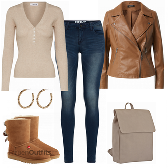 Outfit mit Braun Stiefel UGG "Bequemer Alltagslook"