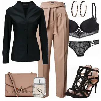Outfit mit Schwarz High Heel/Sandalette Bullboxer "Business Look"